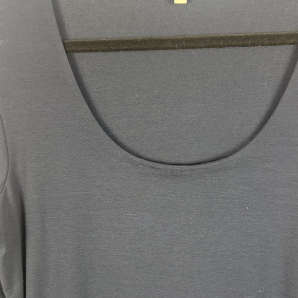 Hobbs London Elegant Navy 3/4 Sleeve Scoop Neckline Slim Fit Casual Med Blouse - Picture 10 of 11